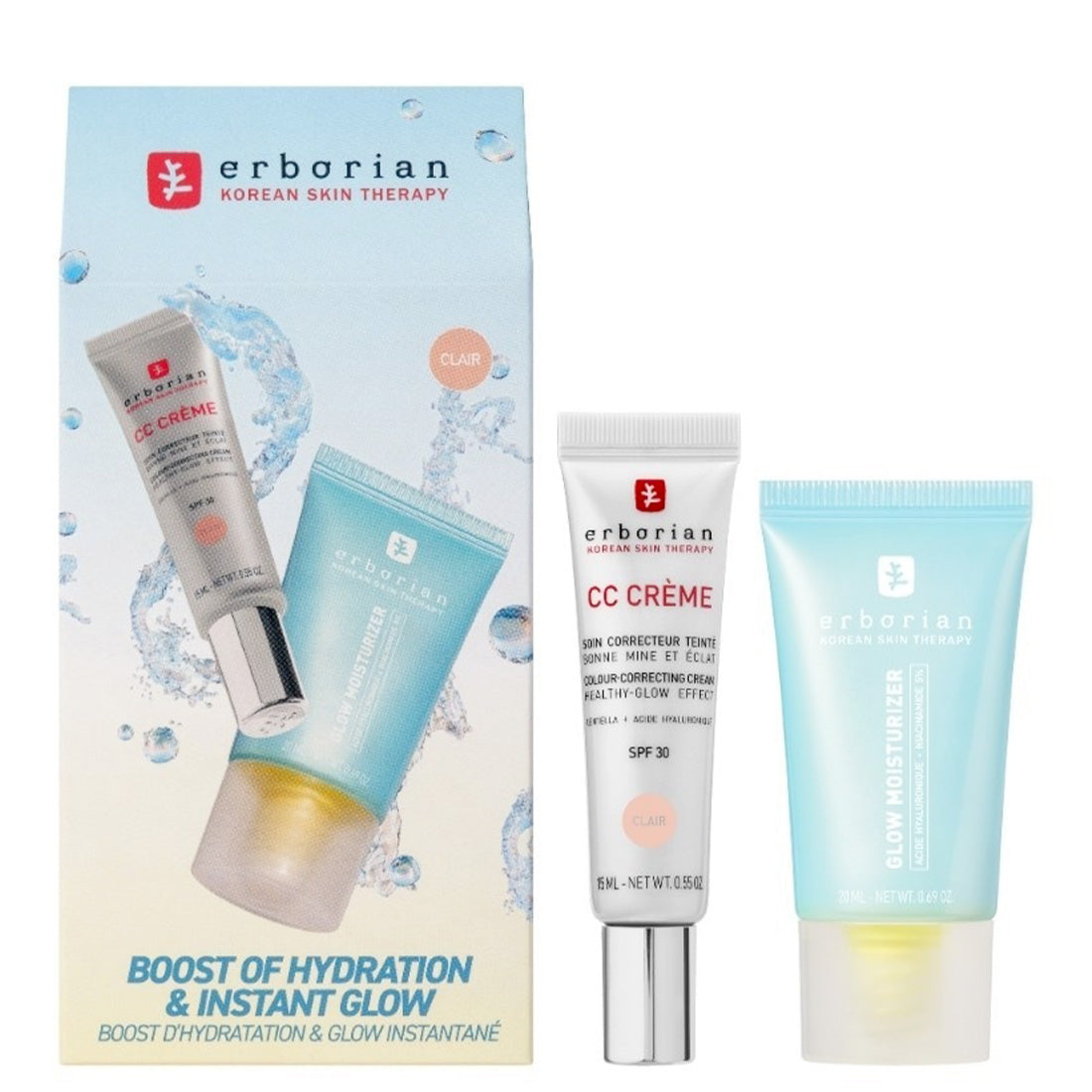 ERBORIAN Cc Glow Moist Set Clair