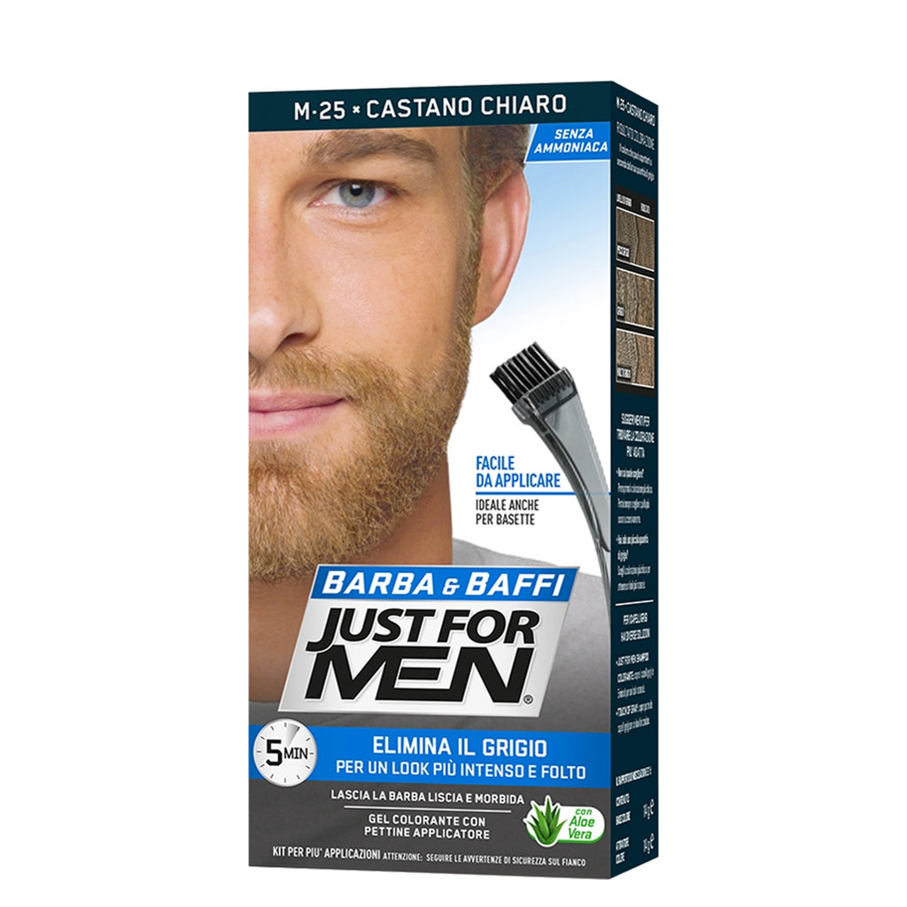 Just For Men Barba & Baffi Elimina il Grigio M25 Castano Chiaro