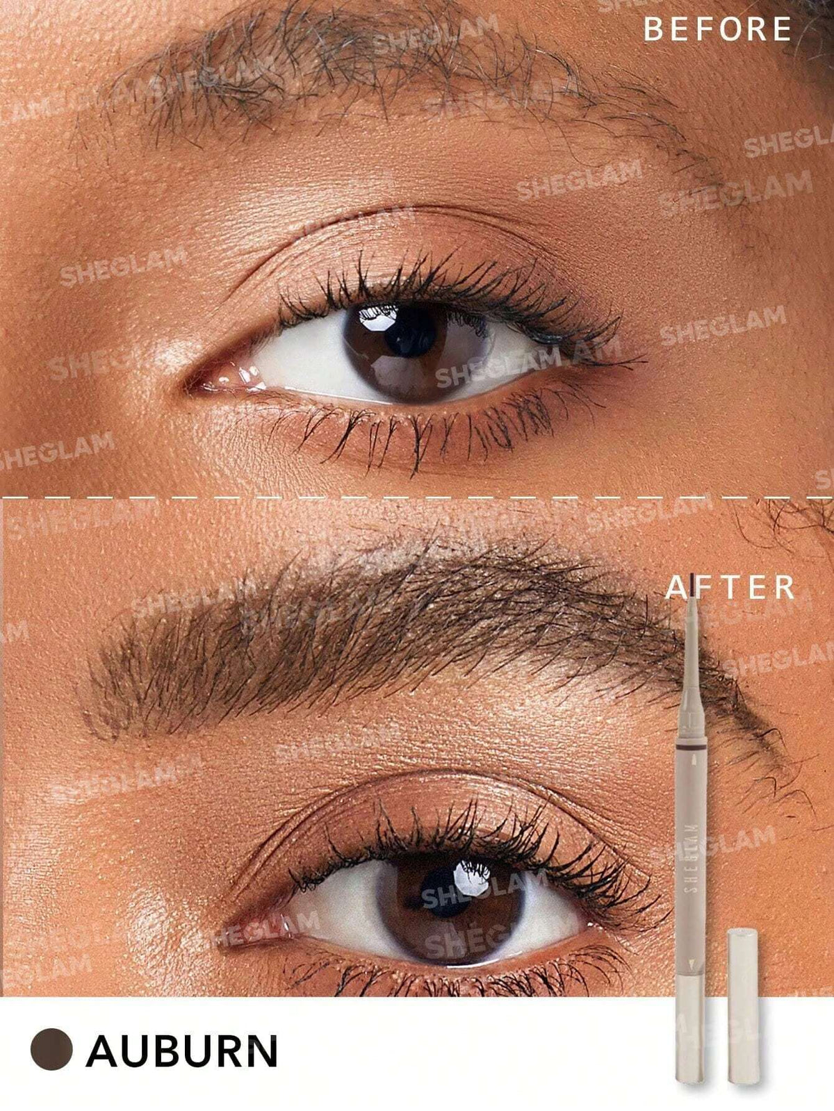 SHEGLAM Brows On Demand 2-In-1 Brow Pencil Auburn-3