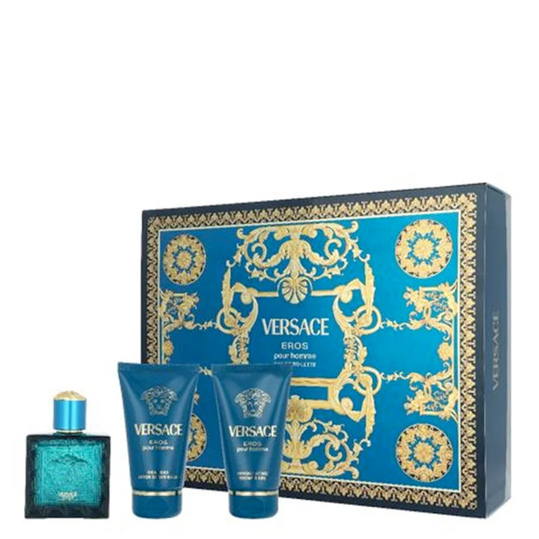 VERSACE Eros Eau De Toilette + Shower Gel + After Shave Balm Set 